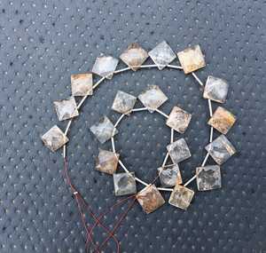 2020 gros naturel cuivre rutile pierres précieuses à facettes forme carrée Briolette perles véritable fabricant de produits de haute qualité - Product Image 2