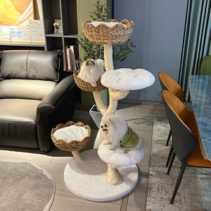 Bingkai panjat kucing besar Modern buatan tangan daun pisang alami kucing garuk <span class=keywords><strong>Post</strong></span> mainan Platform lompat rumah kucing-semuanya - Product Image 5