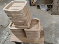 Base en bois sculpté en chêne rouge personnalisée, durable et au design moderne pour la décoration intérieure