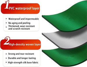 Bạt vải màu xanh lá cây với eyelets110 x 220 cm bạt hồ bơi hình chữ nhật bền thời tiết cho cắm trại và vườn ngoài trời - Product Image 5