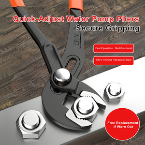 Pince multiprise rapide 7/10/12 pouces en acier au chrome-vanadium, poignée antidérapante rouge, capacité de mâchoire large, pour circlips OEM - Product Image 5