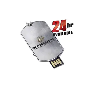 Ketting Tag Usb Flash Drive 2.0 1Gb 2Gb Metalen Dog Tag Pen Drive 4Gb 8Gb Soldaat Cadeau Memory Stick Met Aangepaste Logo