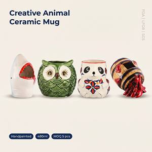 Mug Tiki Hawaïen en Céramique 500 ml avec Logo Personnalisé – Design Créatif Moderne pour Café, <span class=keywords><strong>Bière</strong></span>, Bar, Maison, Café, Restaurant, Fête, Cadeau - Product Image 1