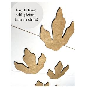 Casa de campo Estilo vintage Niños Dormitorio Decoración de pared Huellas de dinosaurio de madera elevadas - Product Image 4