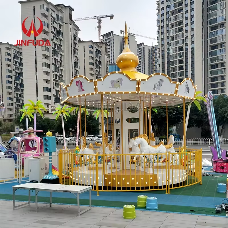 8-Person Fiberglass & Plastic Indoor/Outdoor Carousel Ride for ...