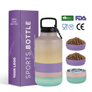 3 in 1 Portable <b>Dog</b> <b>Water</b> <b>Bottle</b> - Large 32oz Insulated <b>Water</b> <b>Bottle</b> with Travel <b>Dog</b> <b>Water</b> Bowl & Food Bowl - Product Image 2