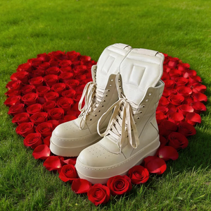 Chaussures de marche décontractées montantes pour hommes et femmes, en cuir véritable respirant, chaussures de sport luxueuses - Product Image 4