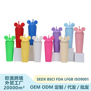 Shang Kou Ai Mickey Mouse Straw Cup Portable Leak Proof Double Wall Plastic Cup Gift For Outdoor Use - Product Image 4