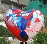 Escultura de Resina Pulida para Exteriores, Estatua <span class=keywords><strong>en</strong></span> Forma de <span class=keywords><strong>Corazón</strong></span> de Fibra de Vidrio - Product Image 6