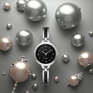 Reloj de Cuarzo de Lujo para Mujer, Diseño Único, Casual, con Diamantes, Logotipo Personalizado, Mezcla de Colores, Acero Inoxidable, Estilo Moderno - Product Image 3