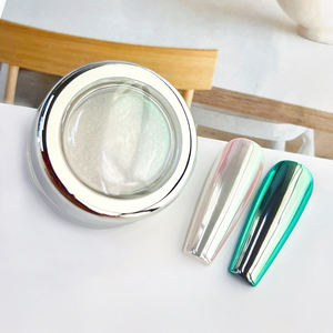 1jar Aurora Moonlight bubuk cermin krom warna-warni Glitter kuku debu halus putih cangkang gosok pigmen perlengkapan seni kuku - Product Image 6