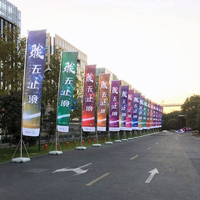 Drapeau publicitaire en polyester imprimé par sublimation personnalisée, forme goutte d'eau, pour plage, extérieur, promotion et publicité