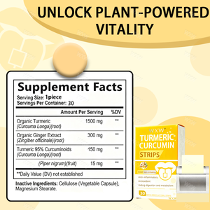 도매 강황 커큐민 경구용 용해 스트립 항산화 지원 경구용 스트립 강황 커큐민 추출물 보충제 - Product Image 3
