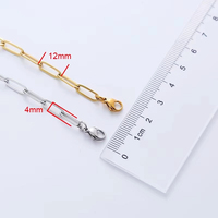 Colliers en acier inoxydable plaqué or 18 carats anti-ternissement, maillons trombone