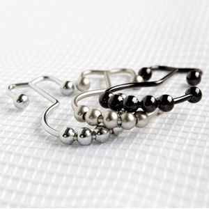 Móc Treo Rèm Kiểu Cổ Bằng Thép Trượt Hình Chữ S Bằng Kim Loại Cho Nhà Tắm Trượt Hai Lớp - Product Image 5