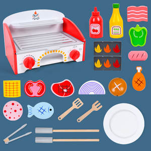 Nuovo Design Giocattolo Cucina Barbecue in Legno <span class=keywords><strong>2</strong></span> in 1 Tavolo da Cucina Educativo per Bambini - Product Image 3