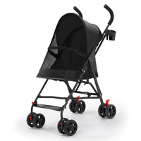 Poussette pour animaux de compagnie portable, légère, pliable, détachable, avec housse de pluie complète, porte-gobelet, chariot pour petits chiens et chats - Voyage en plein air
