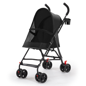 <span class=keywords><strong>Poussette</strong></span> pour animaux de compagnie portable, légère, pliable, détachable, avec housse de pluie complète, porte-gobelet, chariot pour petits chiens et chats - Voyage en plein air - Product Image 1