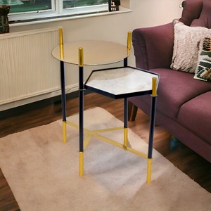Nordic Modern <b>Round</b> Hexagonal Design Premium Metal <b>Side</b> <b>Table</b> for Living Room Coffee <b>Tables</b> Home Decor Furniture - Product Image 6