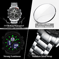 Poedagar E127 Herrenuhr Sport Analog-Digital Wasserdichte Uhr Duale Anzeige Leuchtend Reloj Luxus Edelstahl Quarzuhr