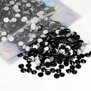 Wholesale Black SS20/1440pcs Bulk Loose Flat Back Crystal Glass Rhinestones Round Gems For Crafts Decoration