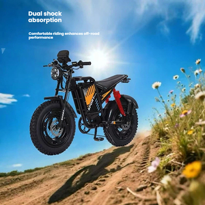 Moto tout-terrain électrique pour adultes <span class=keywords><strong>avec</strong></span> pneus larges de 20 pouces, batterie au lithium, moteur sans balais, <span class=keywords><strong>suspension</strong></span> <span class=keywords><strong>avant</strong></span> <span class=keywords><strong>et</strong></span> arrière <span class=keywords><strong>et</strong></span> capacité tout-terrain - Product Image 4