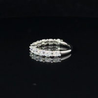 Bague de mariage en or massif 14 carats avec diamants de laboratoire certifiés IGI, 0,70 carat au total, 7 pierres, bague d'anniversaire, 2,5 grammes