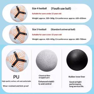 ลูกฟุตบอลเย็บด้วยเครื่องจักรแบบกำหนดเองขายส่ง ทำจาก PU TPU PVC ขนาด 5 สำหรับฝึกซ้อม แข่ง<span class=keywords><strong>ขัน</strong></span> ลีก <span class=keywords><strong>ฟุตบอล</strong></span>กลางแจ้ง - Product Image 5