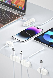 Commercio all'ingrosso proprio marchio colorato <span class=keywords><strong>5</strong></span> canali TPR cavo Organizer con nastro per il cavo del telefono <span class=keywords><strong>a</strong></span> casa ufficio Desktop cavo Organizer - Product Image 5