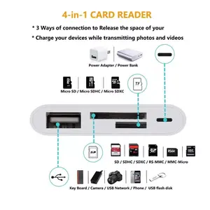 Für I-iPhone 4 in 1 USB-Anschluss SD TF mikro mit Aufladung Speicherkartenleser Kamera-Verbindungsset für i*Phone beleuchtung