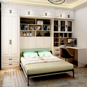 कैबिनेट और अलमारी मर्फी बेड के साथ आधुनिक कस्टम किंग क्वीन आवासीय इंटीरियर डिजाइन पनाहगाह बिस्तर - Product Image 4