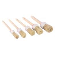 Brosse de nettoyage industrielle pour peinture automobile, manche en bois, poils personnalisables OEM, pour lavage de voitures, esthétique automobile, outils de detailing marin