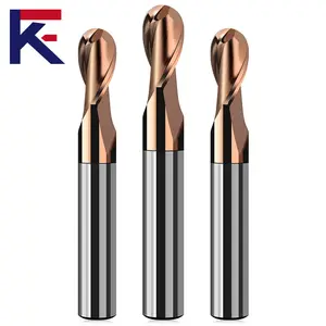 KF HRC 55 Carbide Ball Nose End Mill For Steel 2 Flutes Milling Cutter With Coating Cnc Machine Tungsten Steel Tool