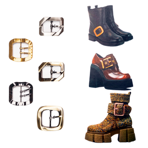 Trending Sourcing Logotipo personalizado Mujeres Metal Aleación de zinc Latón Oro Pin Hebilla cuadrada Adorno plano Cadena de zapatos Decoraciones Sandalia - Product Image 1