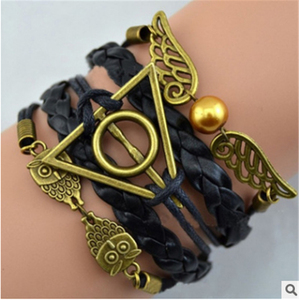 Joyería de Moda, Marca ZRM, Pulsera de Cuero Vintage con Dijes de Harry Potter, Ala de Búho, Regalo de Aniversario para Niños - Product Image 4