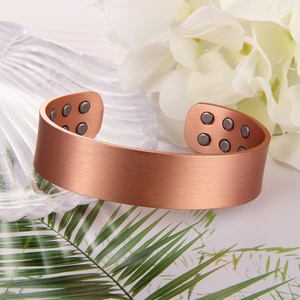 Junhong Jewelry 2025 Hot Sale 99.99% Pure <b>Copper</b> Bangles for Arthritis Magnetic <b>Bracelets</b> Homme Men - Product Image 2