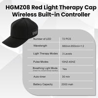 Cappello LED Ricaricabile OEM ODM con 72 LED per Terapia della Luce Rossa per la Crescita dei Capelli, 660nm 850nm, con Terapia Wireless a Impulsi a 3 Modalità