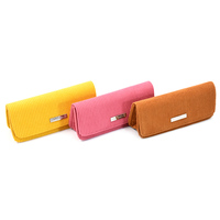 Vente en gros d'étuis à lunettes portable coloré en velours côtelé de haute qualité Boîte de rangement pliable à absorption magnétique de couleur unie