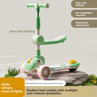 Nuevo Scooter para Niños de 2 a 12 Años; Scooter Plegable 3 en 1 de Material PP para Niños y Niñas con Luces y Música