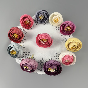 Bouquet de fleurs artificielles en soie, bourgeons de camélia de 3 cm, accessoires de décoration pour mariage et maison - Product Image 1