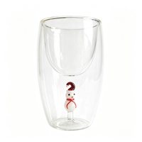 Gobelets en verre à double paroi avec design de dessin animé 3D, gobelets à café, gobelets à lait, gobelets à jus, mugs en verre