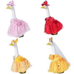 Traje de falda de tul floral de poliéster para decoración de pato de jardín, estilo princesa, de 23 pulgadas, para estatua de jardín exterior - Product Image 5