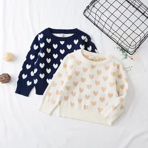 Ivy90090A Wholesale winter fashion heart design children pullover teenager girls sweaters