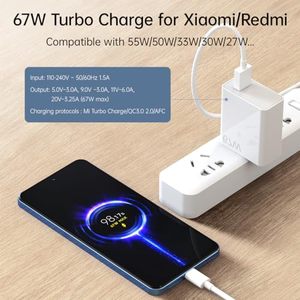 Chargeur mural rapide 67W pour Xiaomi Turbo <span class=keywords><strong>Mi</strong></span> pour Xiaomi 17 15 14t <span class=keywords><strong>Lite</strong></span> Redmi Note K80 12 Pro Plus Poco X5 Gt Black Shark - Product Image 5