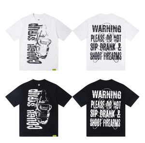 Cette bouteille de sirop contre la toux est surdimensionnée, en coton 100% pur de haute qualité, t-shirt imprimé à manches courtes pour homme à épaules tombantes - Product Image 4
