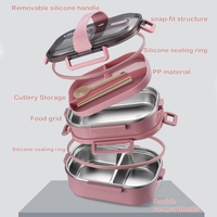 Boîte à lunch bento personnalisable en acier inoxydable pour adulte avec sac isotherme sans Bpa