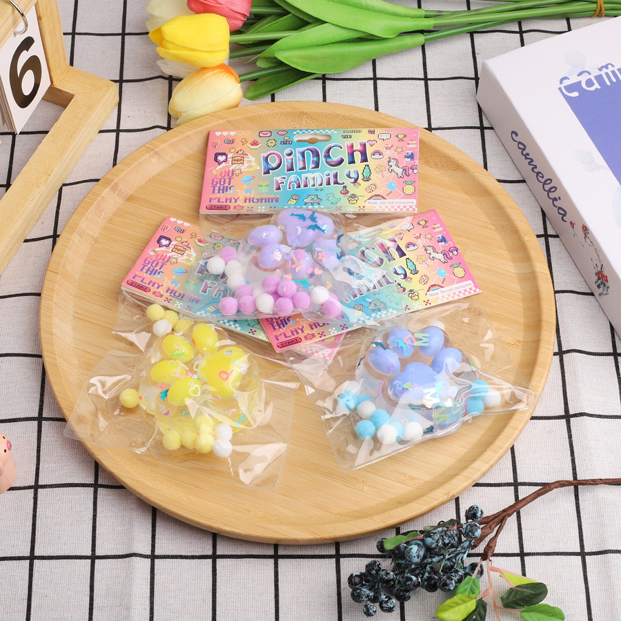 Large transparent cat paw squishy toy-mixed colors