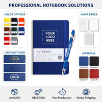 Ensemble de carnets de luxe A5 personnalisés pour entreprises, couverture en cuir PU, journal A5, ensemble cadeau avec stylo