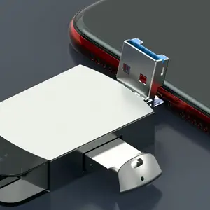 Adattatore OTG per lettore di schede di memoria SD 3 In1 in metallo per convertitore da USB A/8 Pin/Micro/tipo C A SD per IPhone