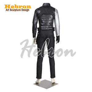 Costume de cosplay personnalisable complet de Bucky le <span class=keywords><strong>Soldat</strong></span> <span class=keywords><strong>d</strong></span>'<span class=keywords><strong>Hiver</strong></span> du film Marvel, en cuir PU, denim et toile, pour hommes # 39;s Personnel - Product Image 3
